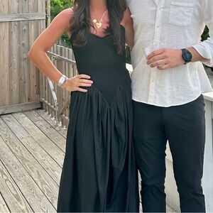 Revolve Black Spaghetti Strap Dress with Basque Waist